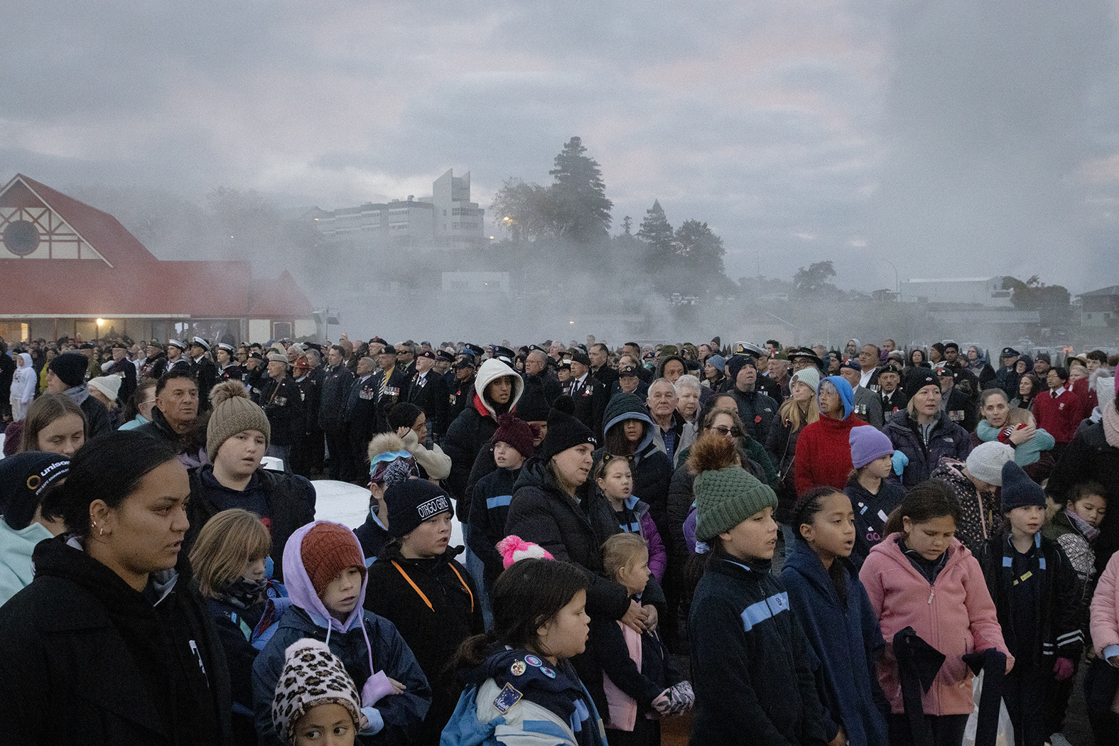 Thousands attended the dawn service at Ohinemutu. Photo / Andrew Warner