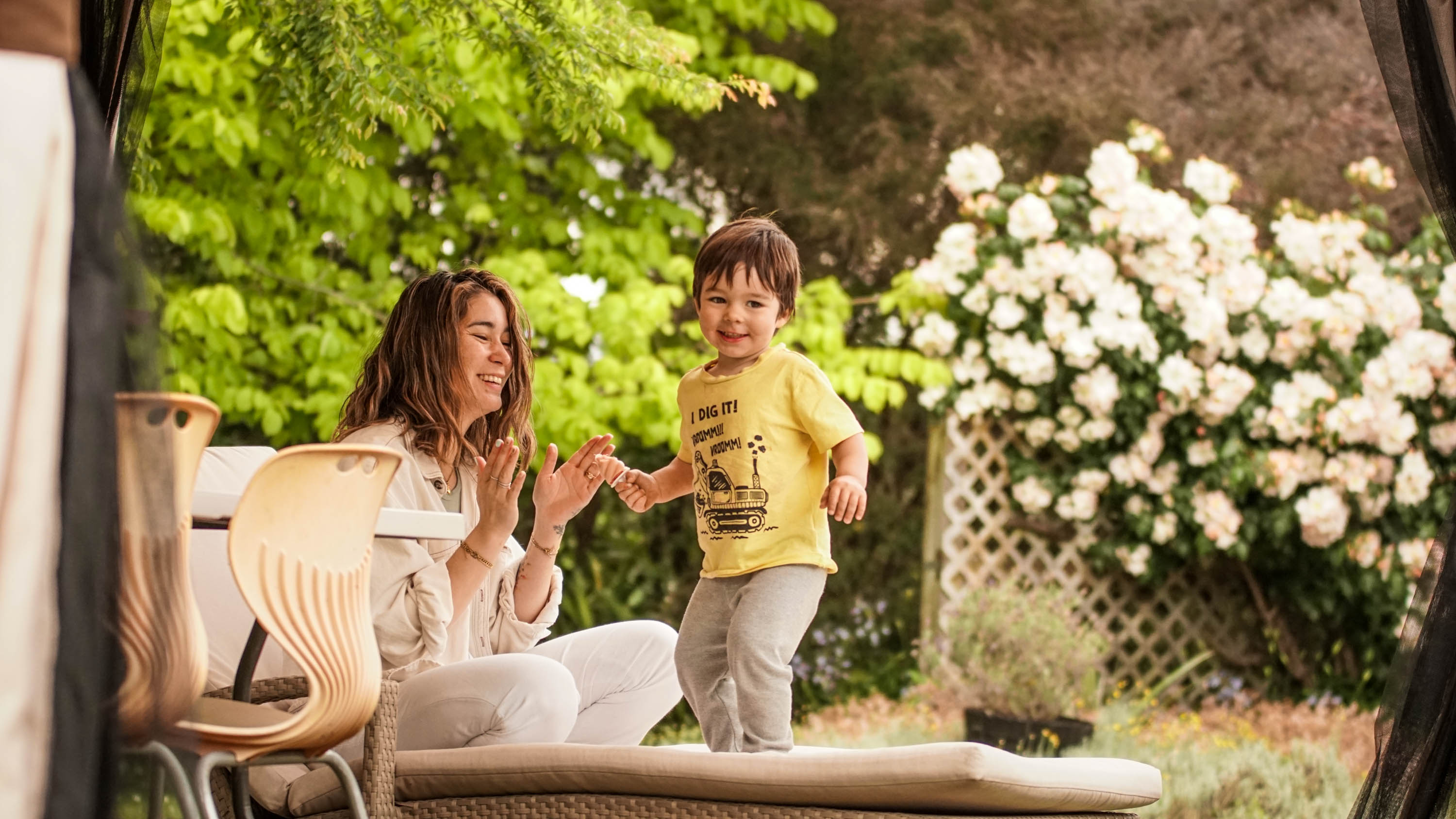 Leclerc with Remy, who's 3 in July. 