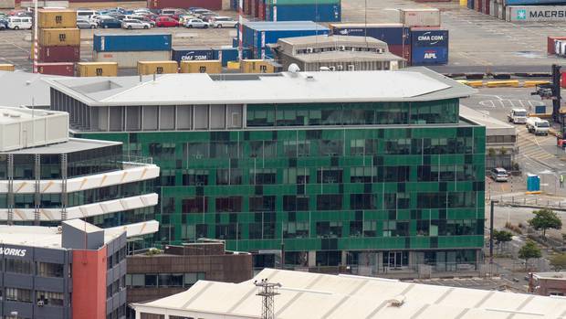 Two floors of Statistics House partially collapsed in the Kaikoura earthquake. Photo / Mark Mitchell. 