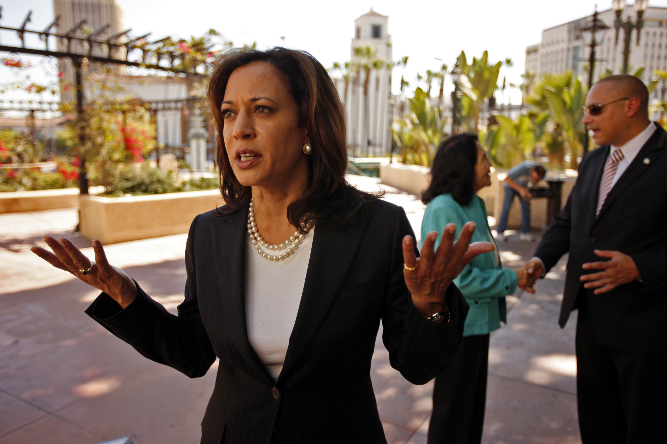 Kamala Harris at a press conference in downtown Los Angeles in September 2010. Photo / Getty Images