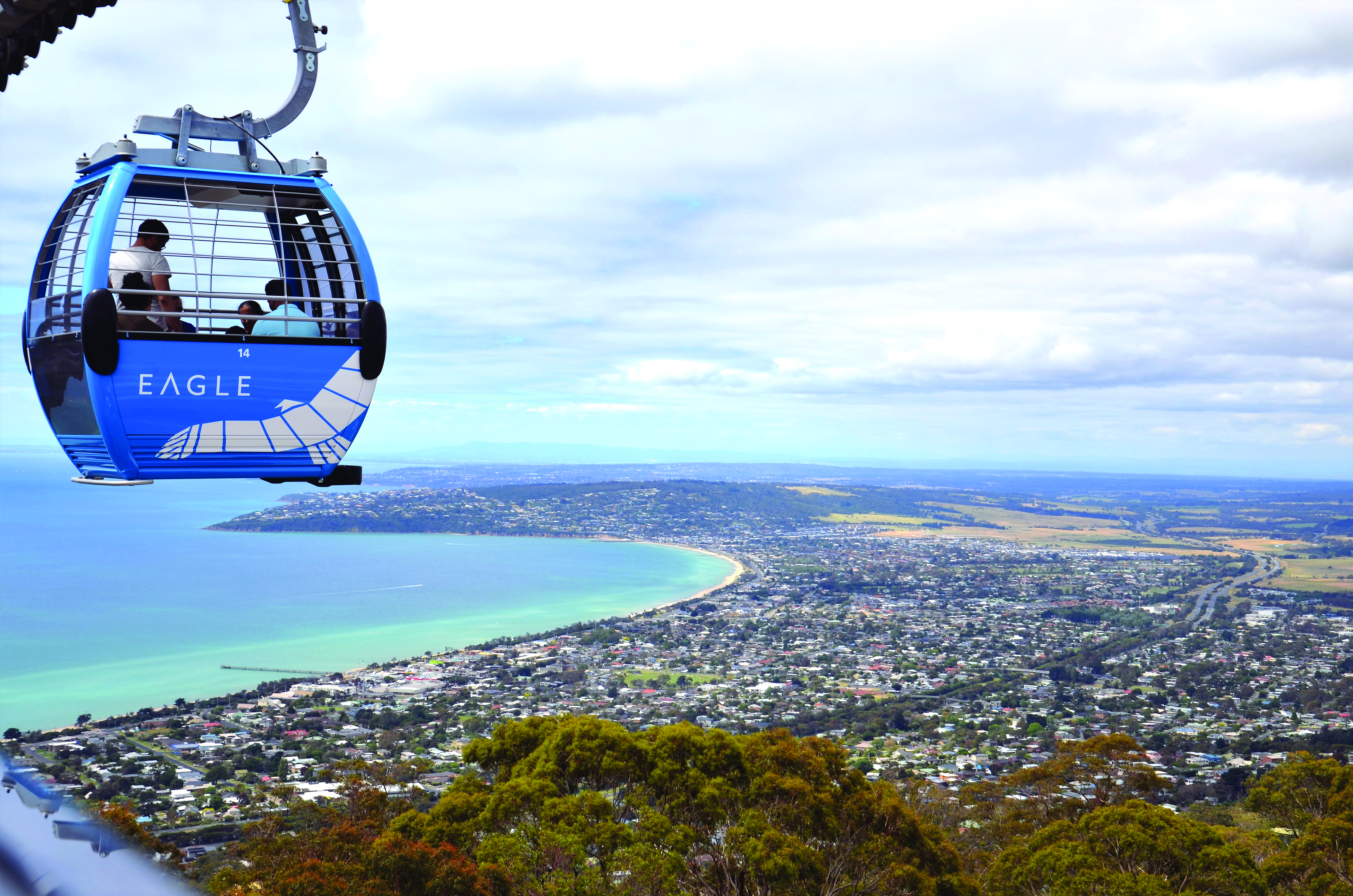 Glide quietly through the sky in a gondola at Arthurs Seat Eagle. Photo / Supplied