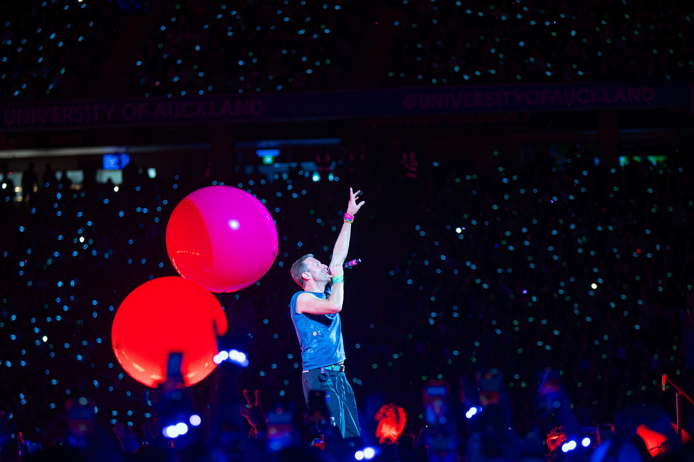 Coldplay performed three live shows at Eden Park in front of expected crowds of 50,000 a night. Photo / Hayden Woodward