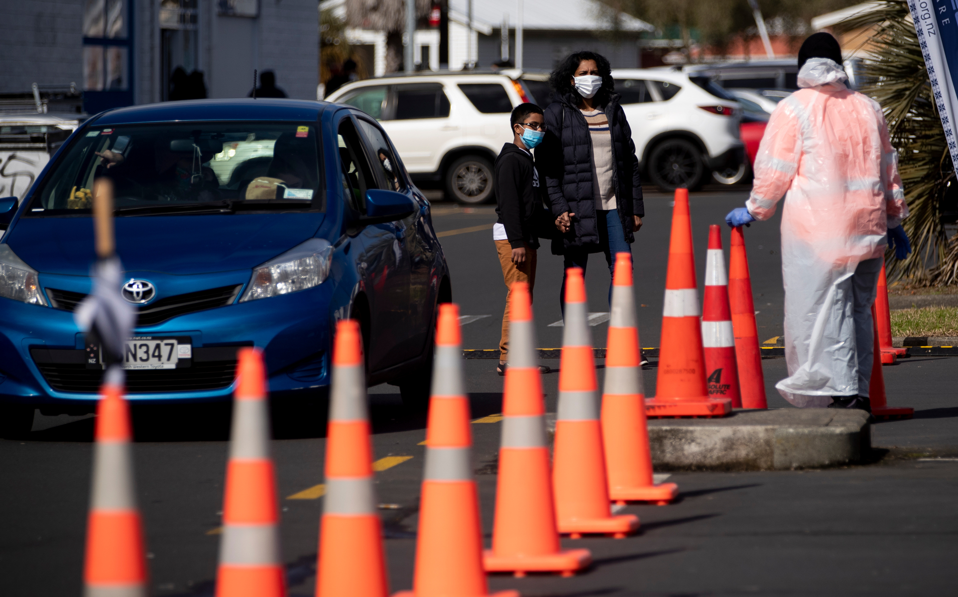 Cars queue at a testing station in Otara, Auckland, soon after the first case in New Zealand's Delta community outbreak was announced last August. Photo / Dean Purcell