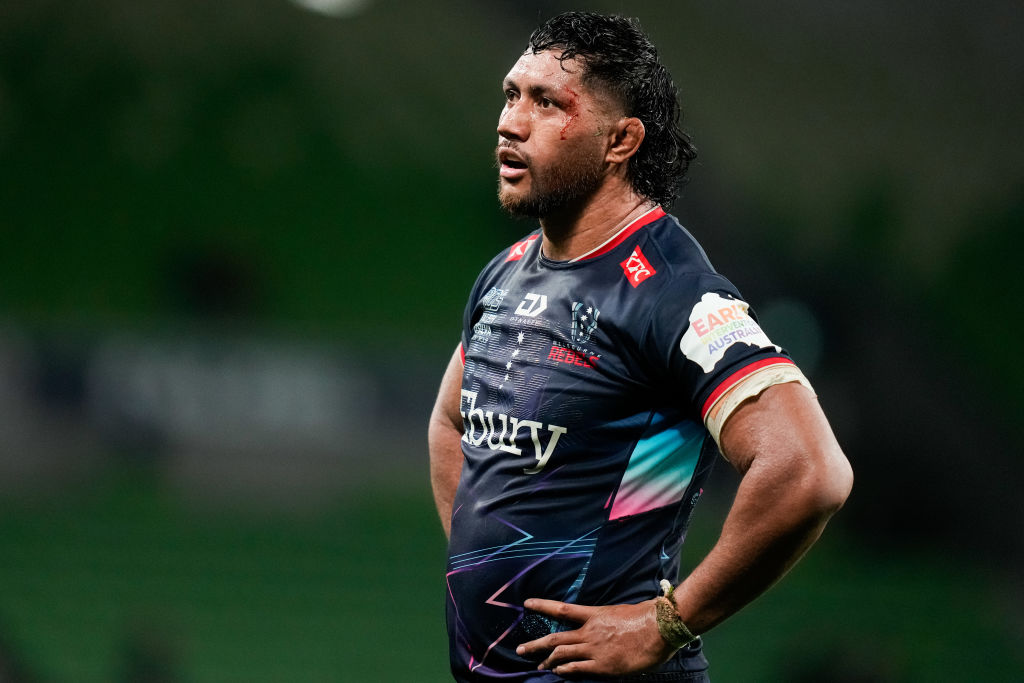 Rob Leota of the Rebels may be leading the side out for the final time against the Hurricanes. Photo / Getty Images
