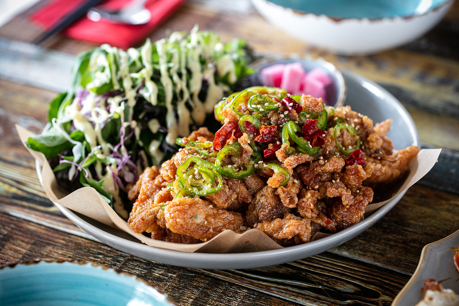 The sesame-soy fried chicken at Gganbu. Photo / Babiche Martens