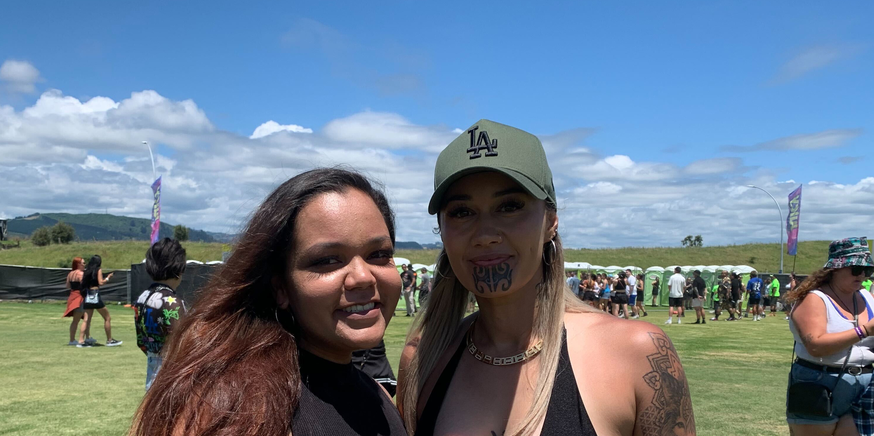 Eden George and Samm Waaka at Juicy Fest Tauranga 2024. Photo / Megan Wilson