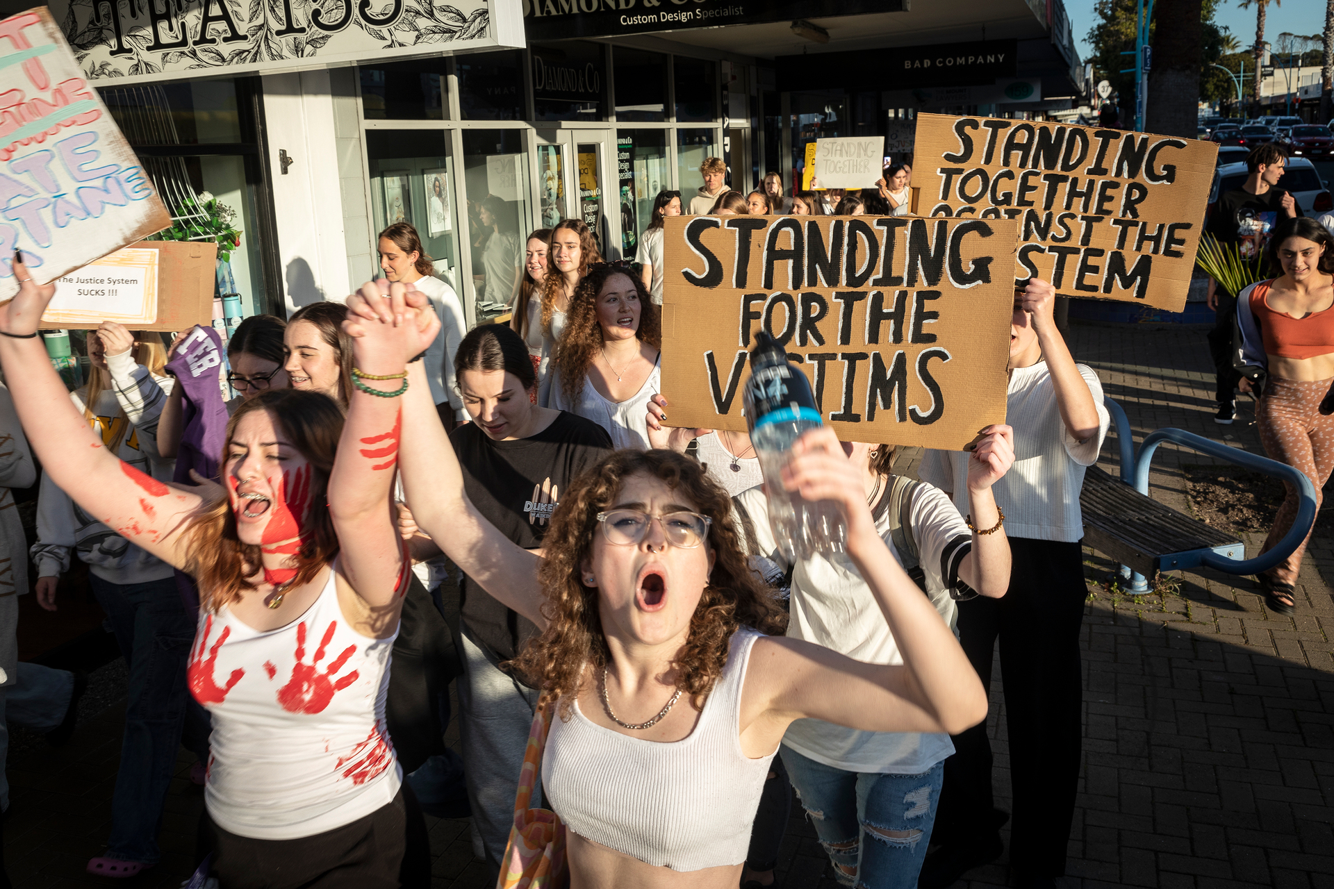 The home detention sentence sparked protests. Photo / Andrew Warner