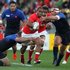 Taniela Moa surges into the French defences yesterday. Photo / Paul Estcourt