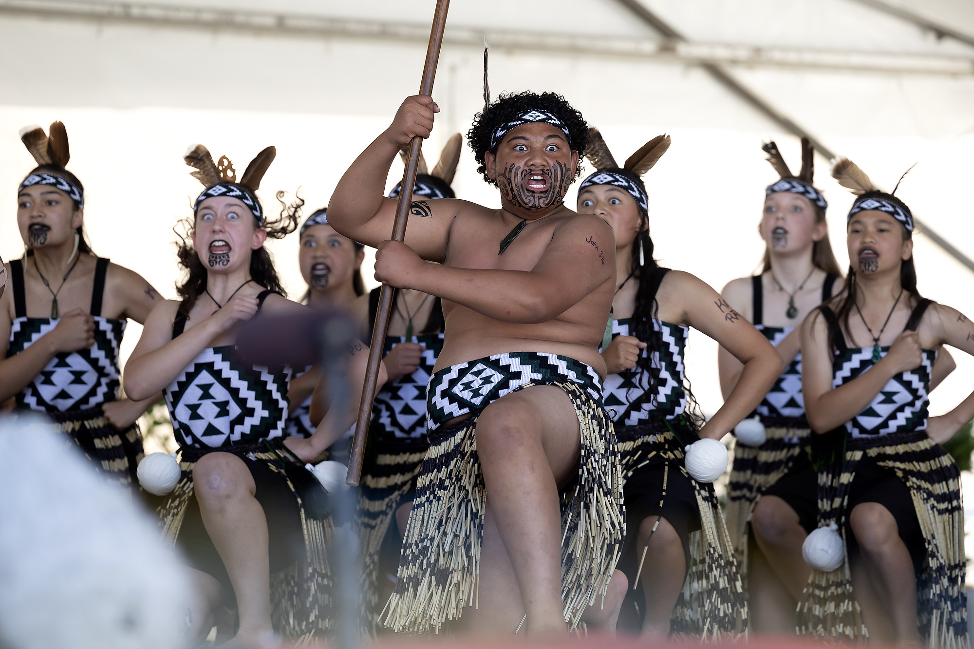 Students from Lynfield College show off their skills on the Māori stage on the first day of Polyfest. Photo / BC Photography