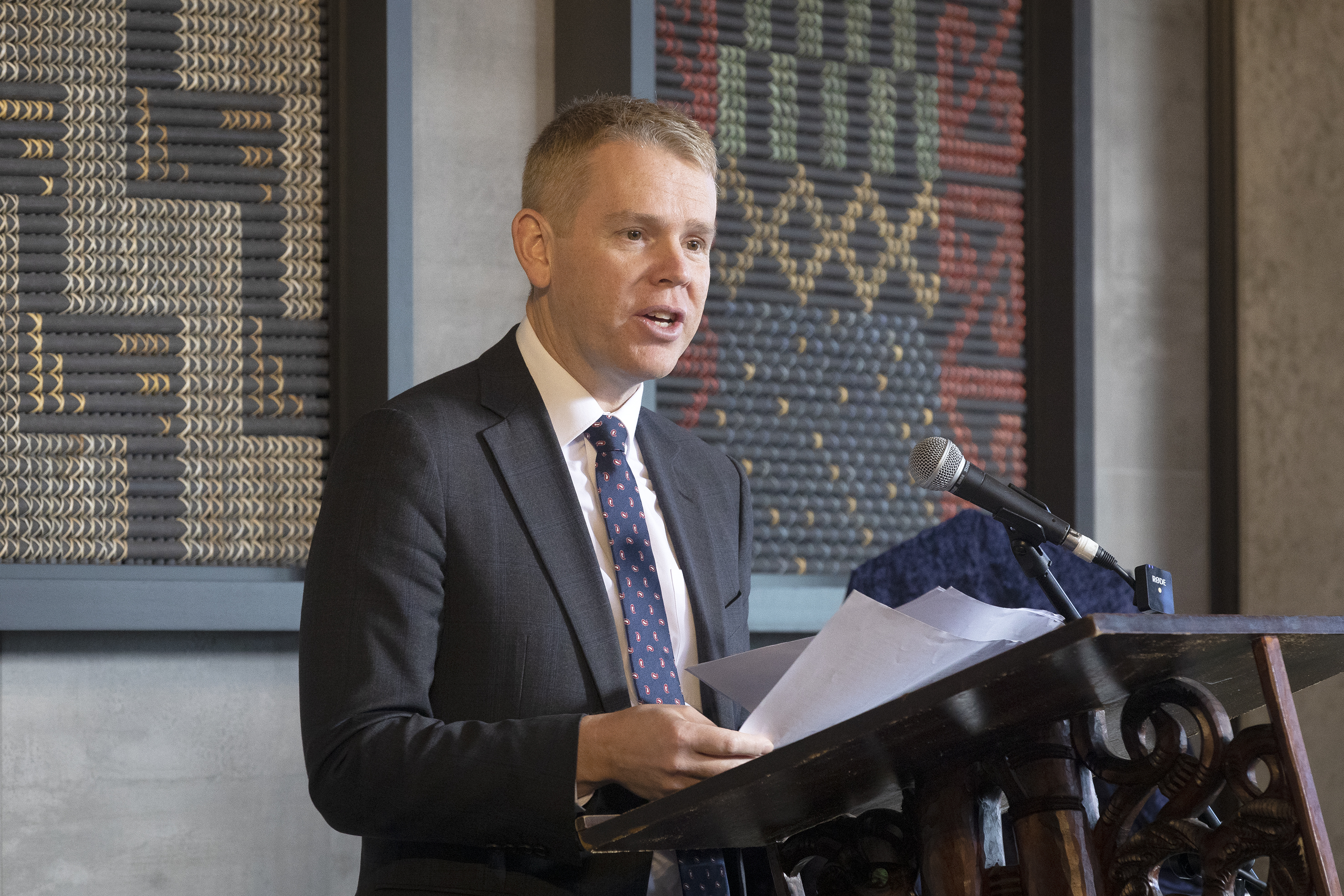 Prime Minister Chris Hipkins speaking in Rotorua on Thursday. Photo / Andrew Warner
