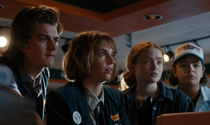 Joe Keery, Maya Hawke, Sadie Sink and Gaten Matarazzo in Stranger Things. Photo / Netflix