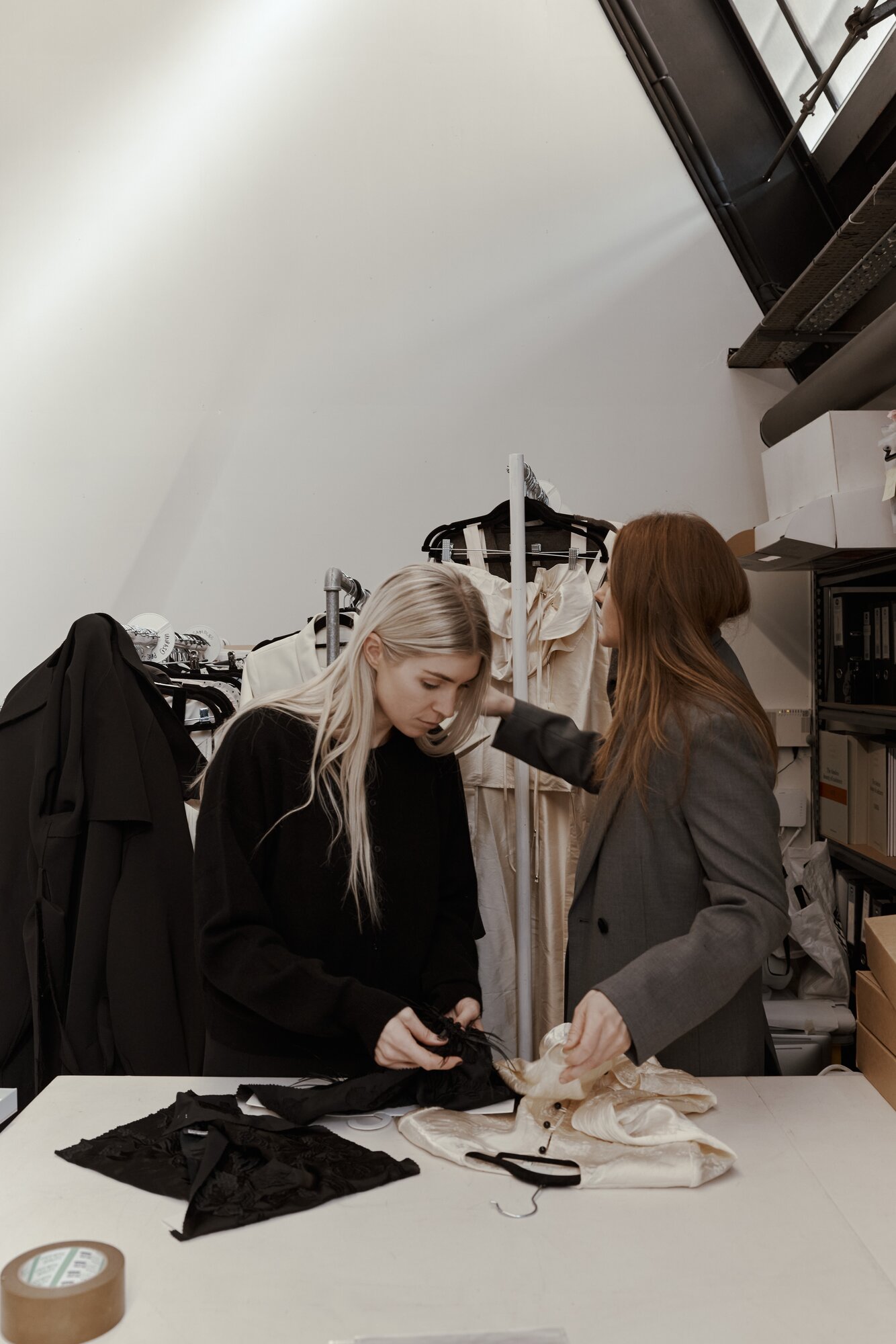 Sarah Harris Gould and Lauren Tapper in their Auckland workroom. Photo / Holly Sarah Burgess

