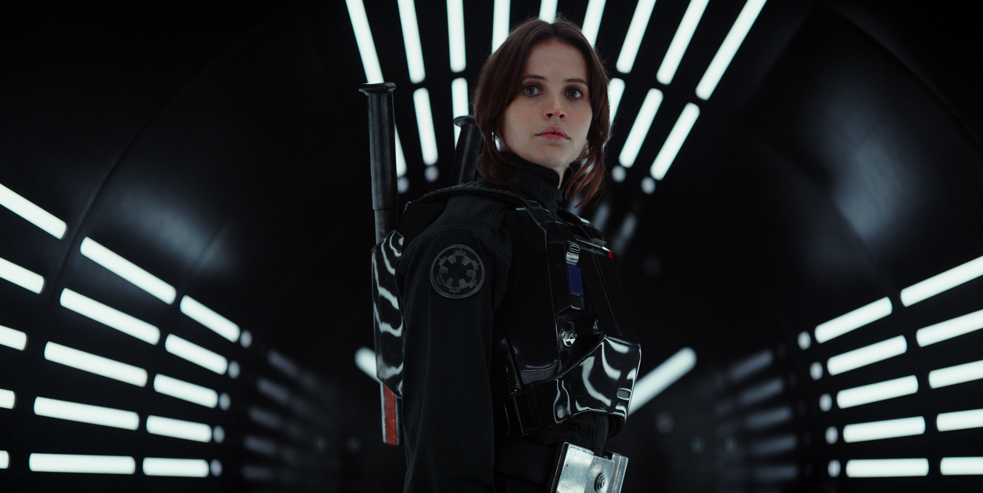 Felicity Jones plays Jyn Erson in Rogue One: A Star Wars Story. 