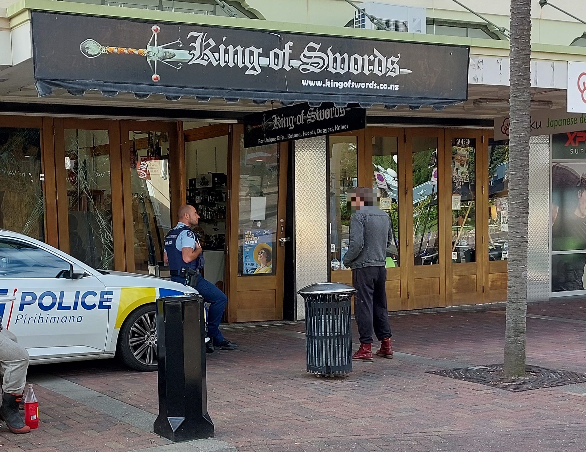 King of Swords in Napier following the first ram-raid on Monday. Photo / NZME