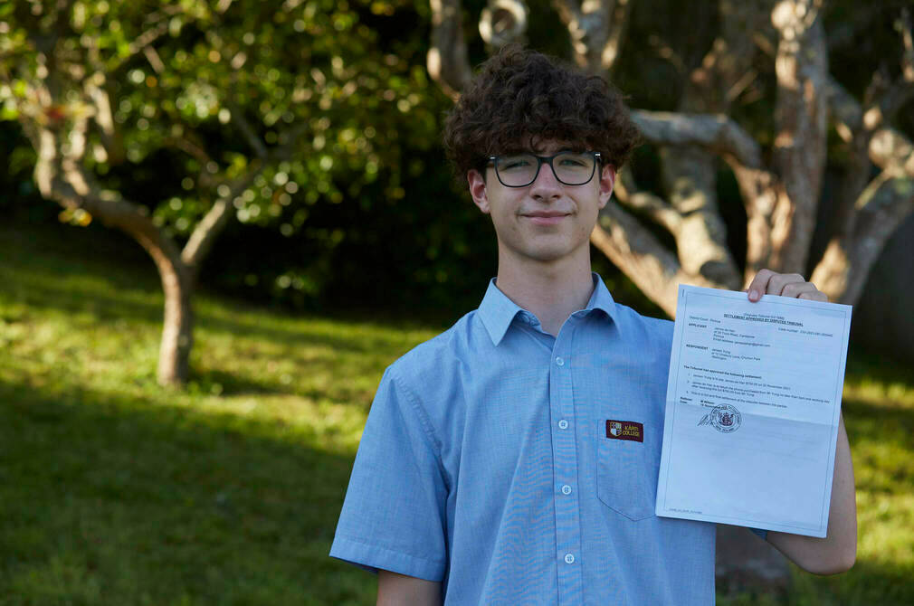 James de Hair, 15, won his case in the Disputes Tribunal after his secondhand iPhone didn't live up to expectations. Photo / Consumer NZ