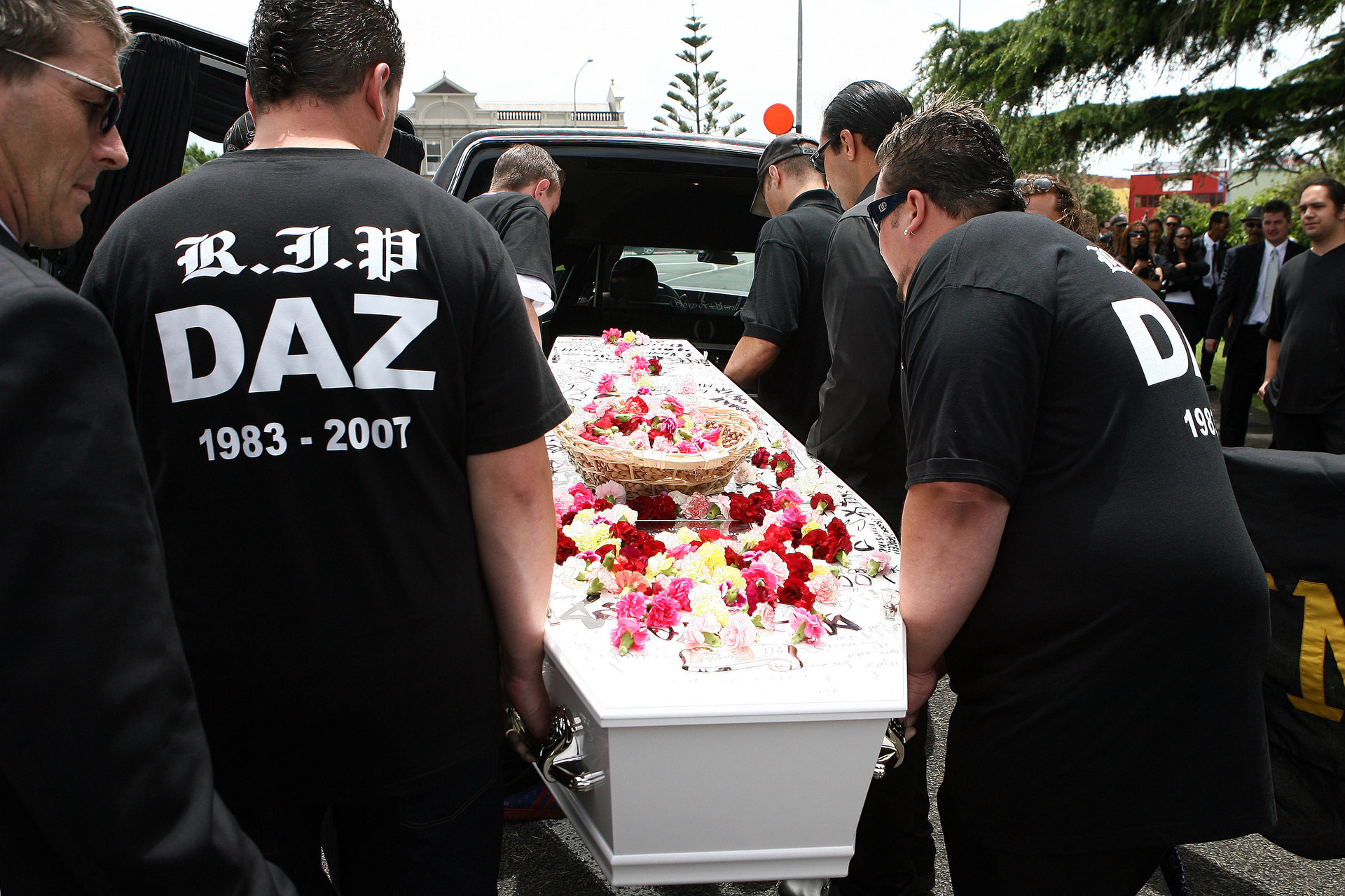 Hundreds of people gathered at Daryl Graydon's funeral in 2007. He was murdered by an 18-year-old as he walked home from a party with a mate. Photo / NZ Herald