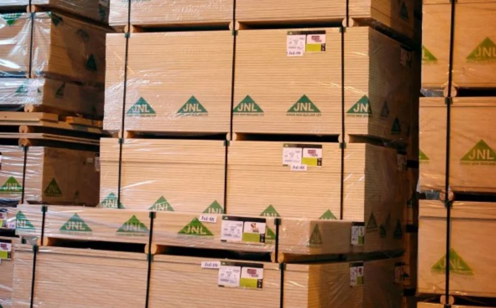 Stacks of Triboard made in Juken's Kaitaia processing factory. Photo /  Juken New Zealand Ltd