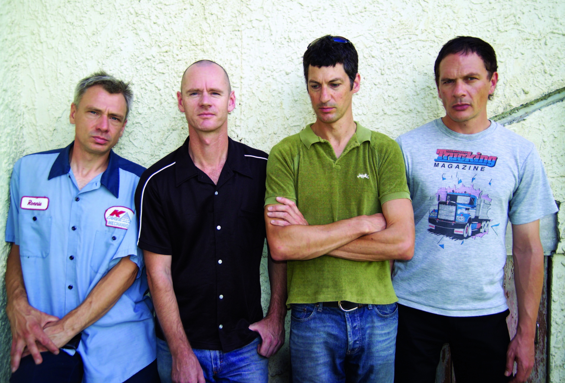 The Straitjacket Fits in 2005. From left: David Wood, Mark Petersen, John Collie and Shayne Carter. Photo / Supplied 