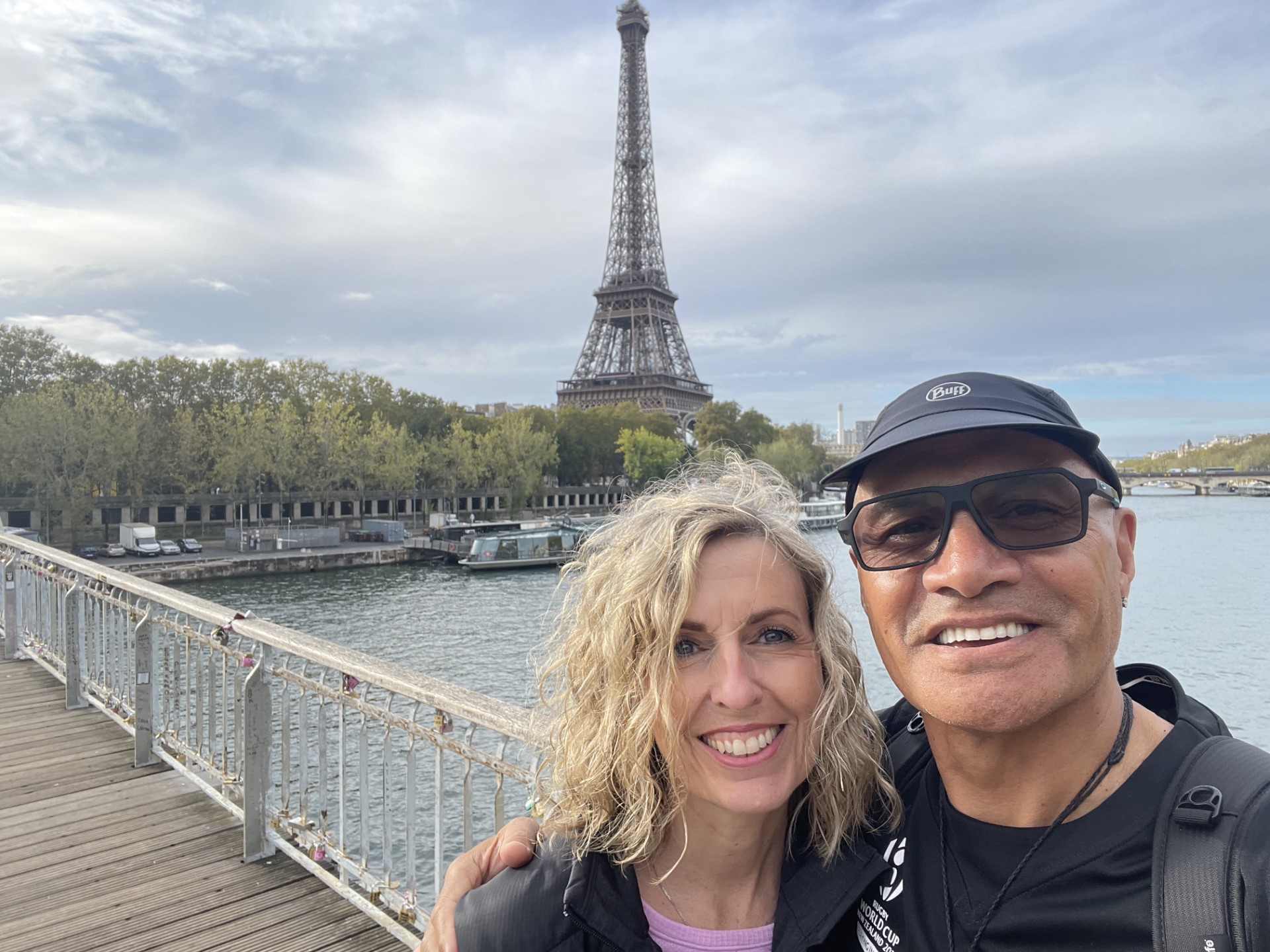 Carrie Hurihanganui and her husband Steve in Paris.