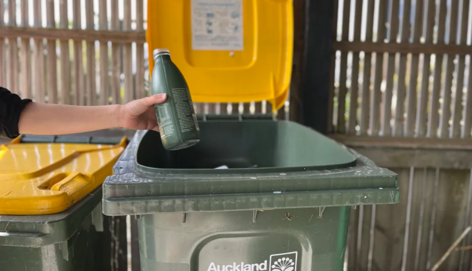 Non-recyclable plant-based milk bottles can be taken to a drop-off point or look for an alternative recyclable brand. Photo / RNZ