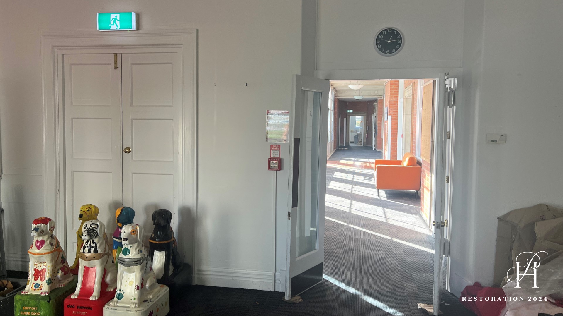BEFORE: Dogs on duty in Pearson House before it was upgraded and re-opened as part of the Foundation retirement village. Photo / Generus Group