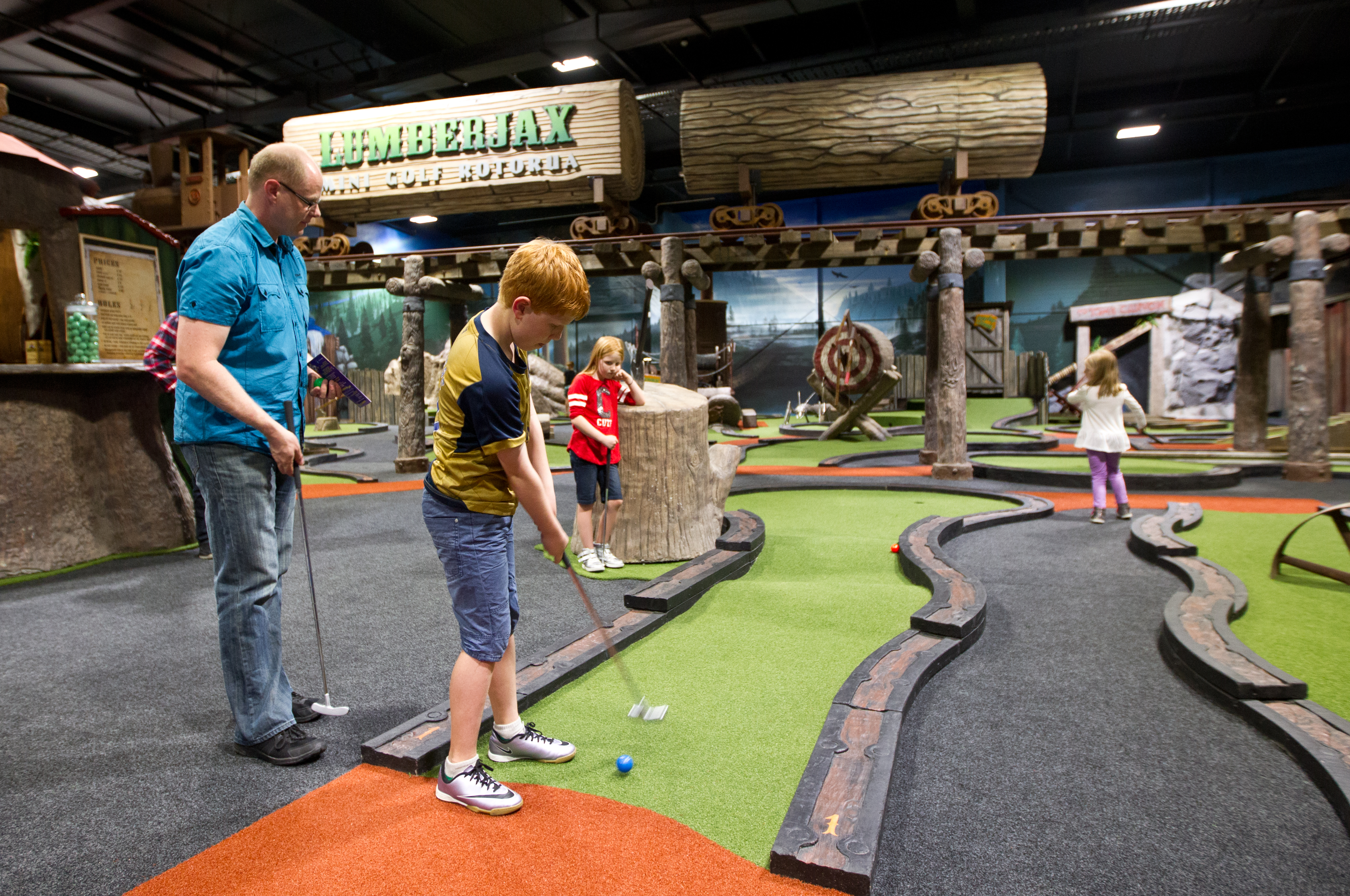 Play mini golf and more with your kids at Motion Entertainment. Photo / Stephen Parker