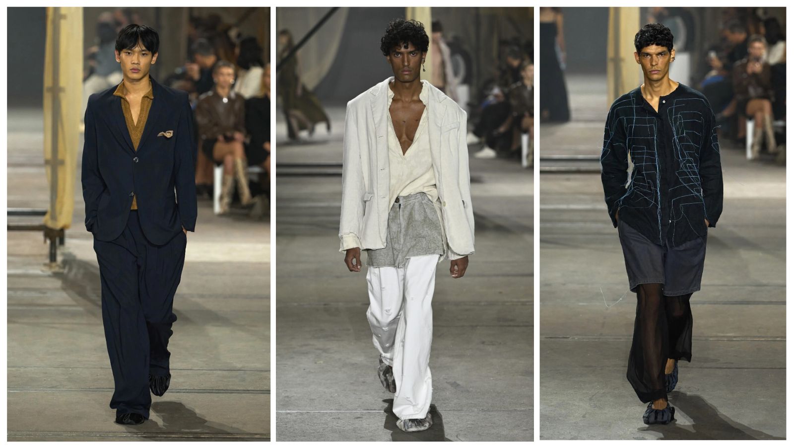 Menswear looks from Albus Lumen reosrt 2025 at Australian Fashion Week Presented by Pandora. Photos / Getty Images