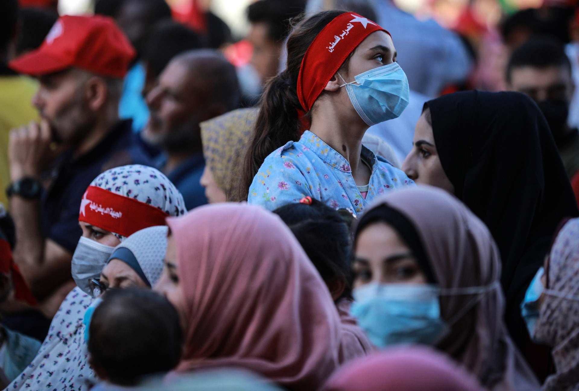 Palestinian supporters of the Democratic Front for the Liberation of Palestine (DFLP) attend an anti-Israel rally in Gaza City in June 2021. Photo / Majdi Fathi, NurPhoto via Getty Images, File