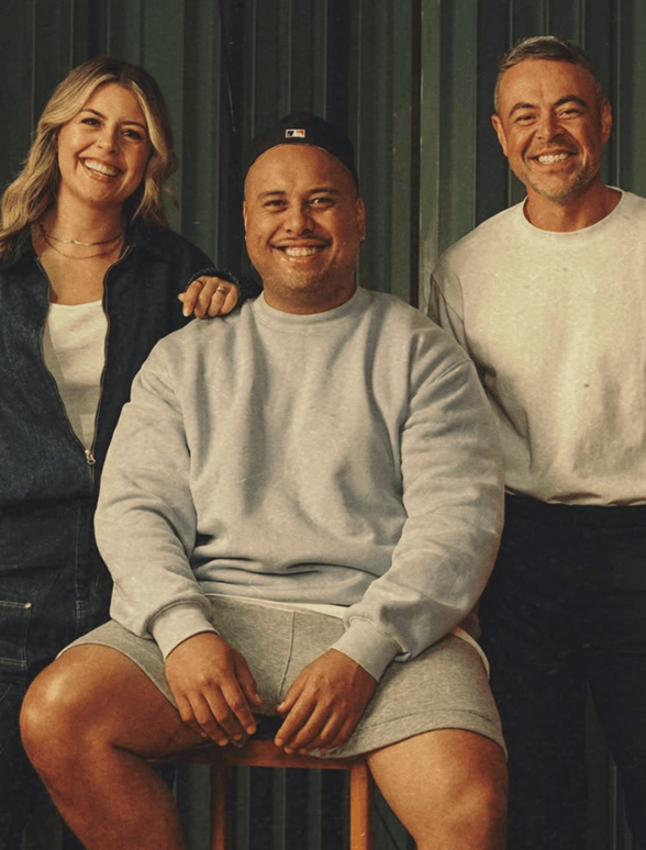 Mai FM's breakfast radio crew (from left) Tegan Yorwarth, Fame Teu and Nickson Clark; Former TVNZ Breakfast broadcasters Paul Henry and Peter Williams. Photos / Mediaworks, Frances Oliver