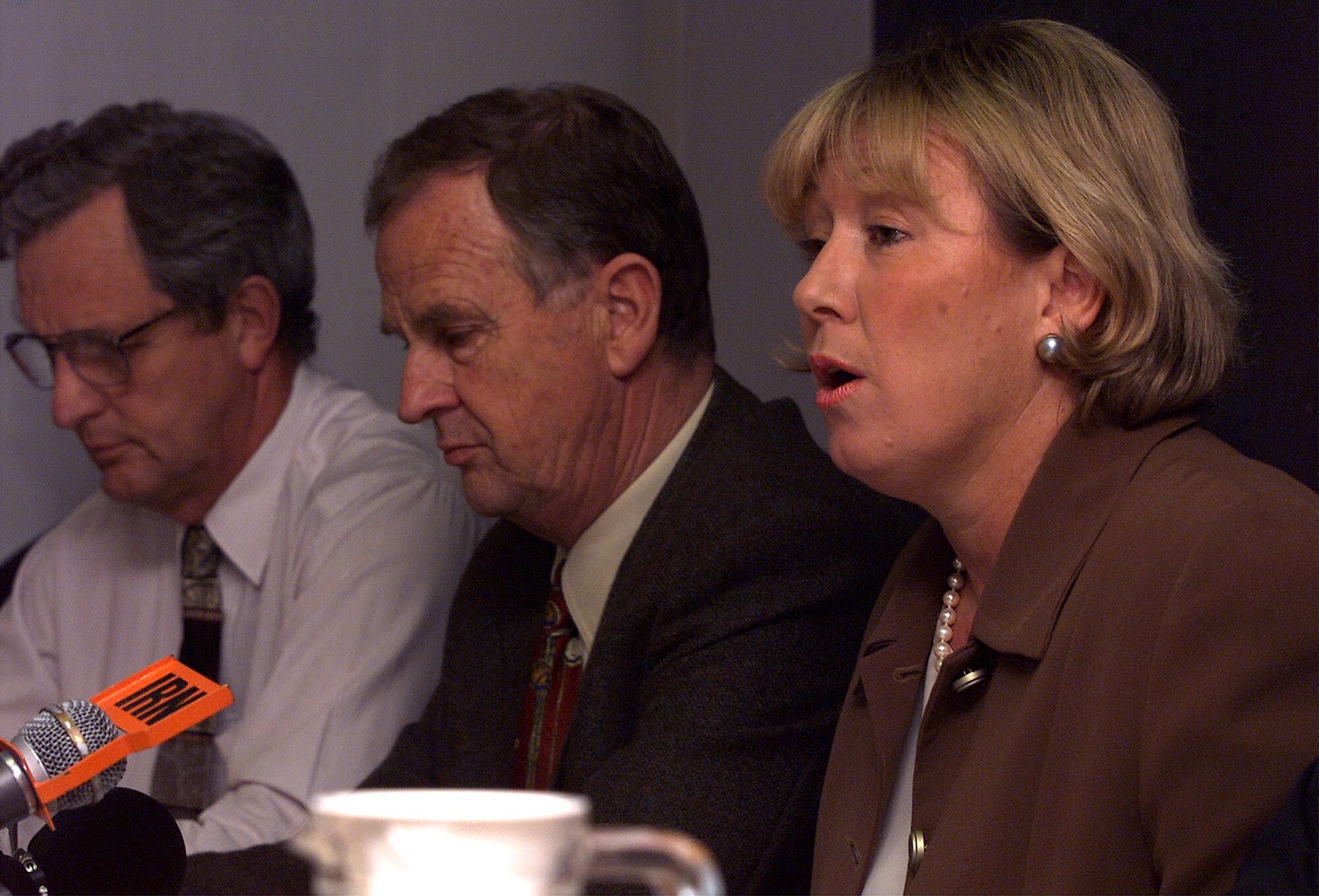 Then-mayor Christine Fletcher with council officials during the long period when she battled for the Britomart railway station. Photo / Martin Sykes