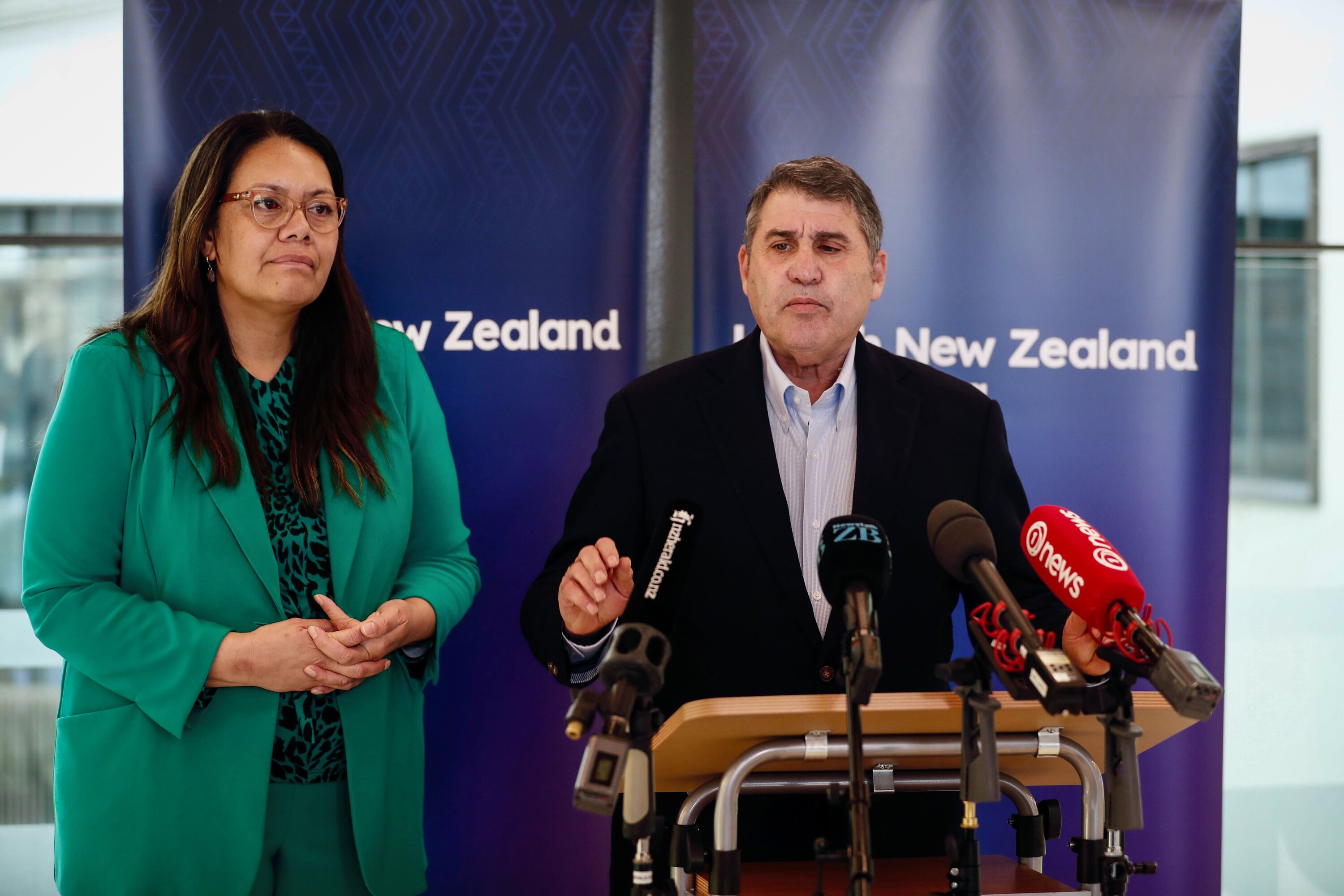Health New Zealand CE Margi Apa with new Health NZ Commissioner Professor Lester Levy. 
