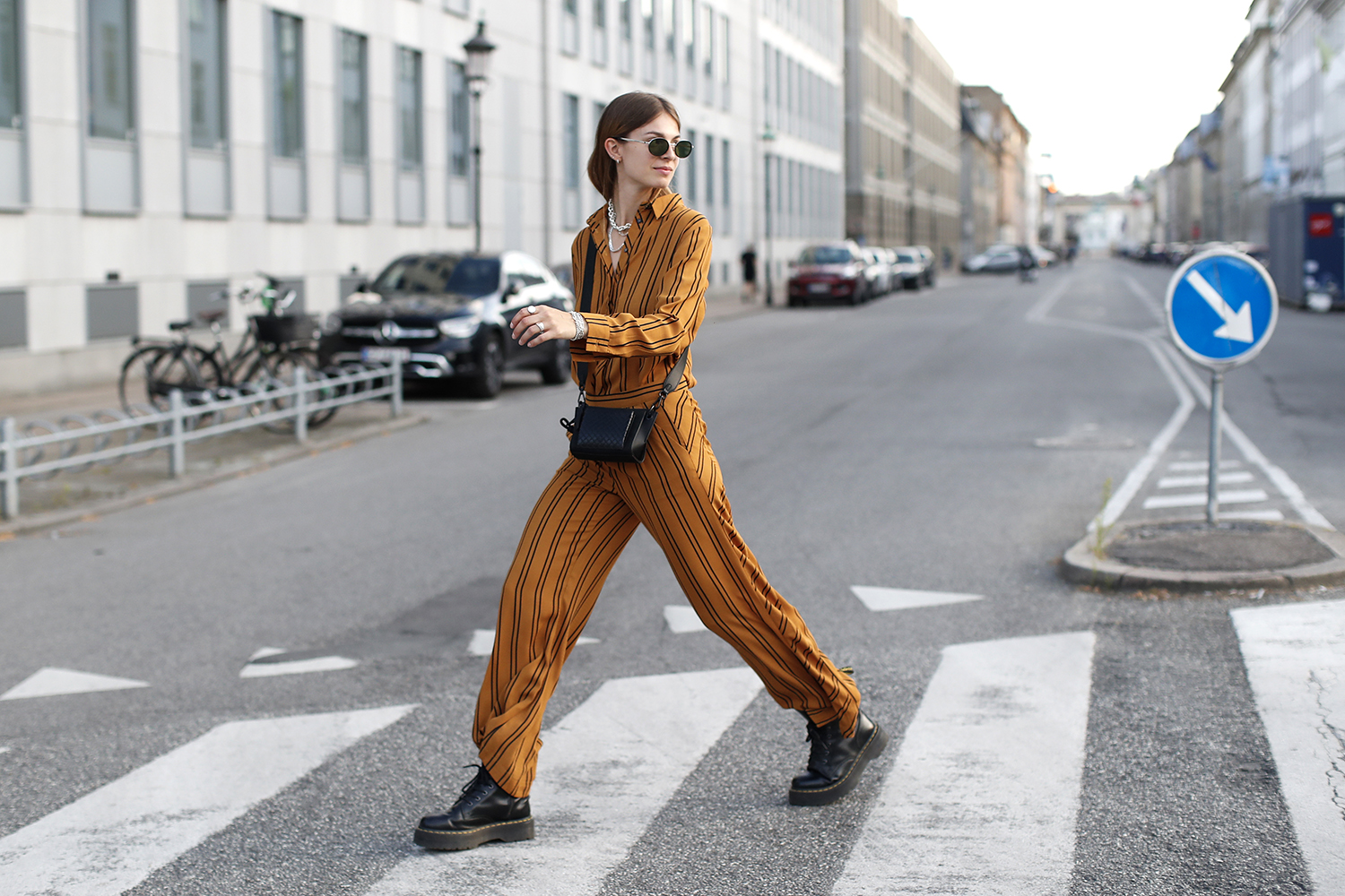 Influencer Jacqueline Zelwis, wearing Dr Martens at Copenhagen Fashion Week. Photo / Getty Images