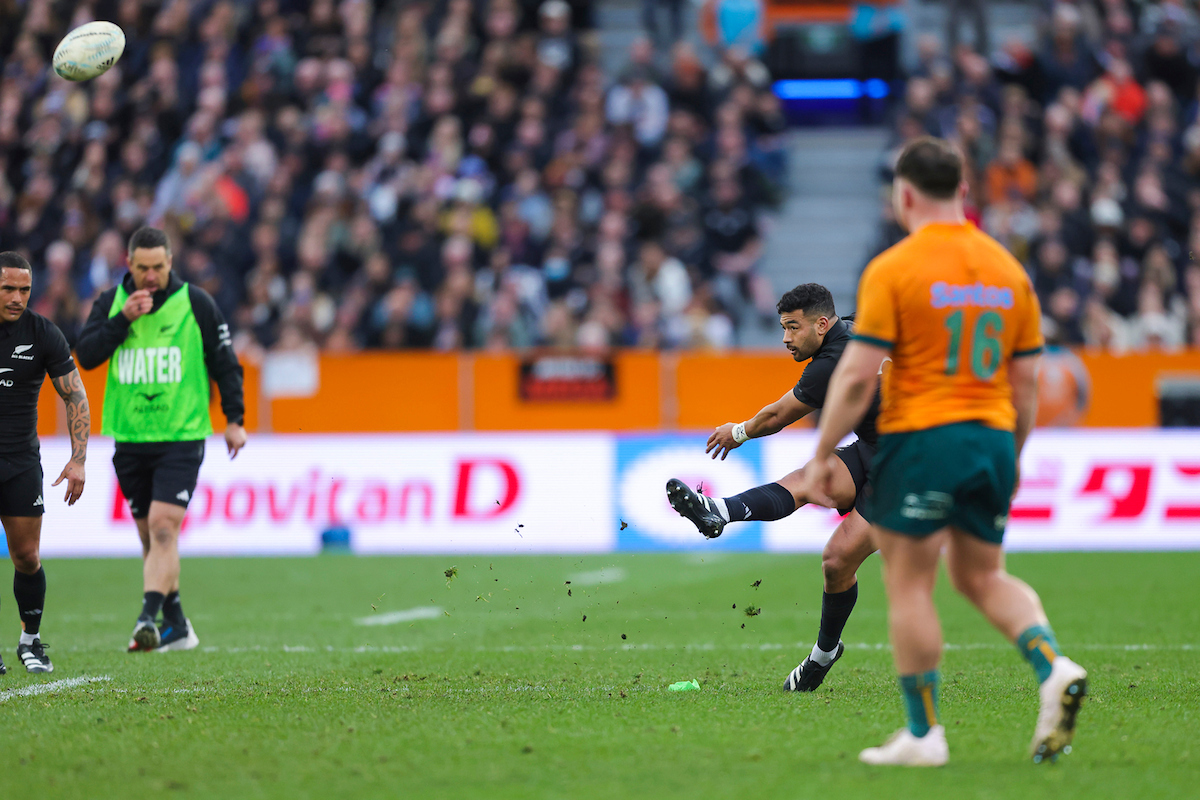 All Black Richie Mo'unga stepped up and slotted the match-winner to beat the Wallabies. Photo / Photosport
