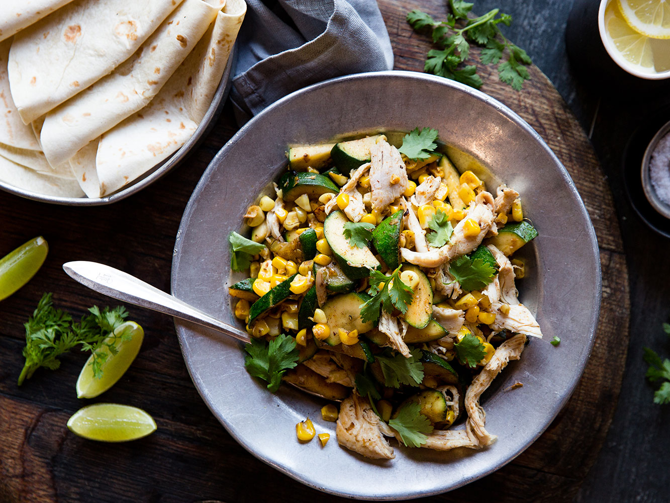 Masala spice adds a kick to fresh corn in this vibrant seasonal salad. Photo / Babiche Martens
