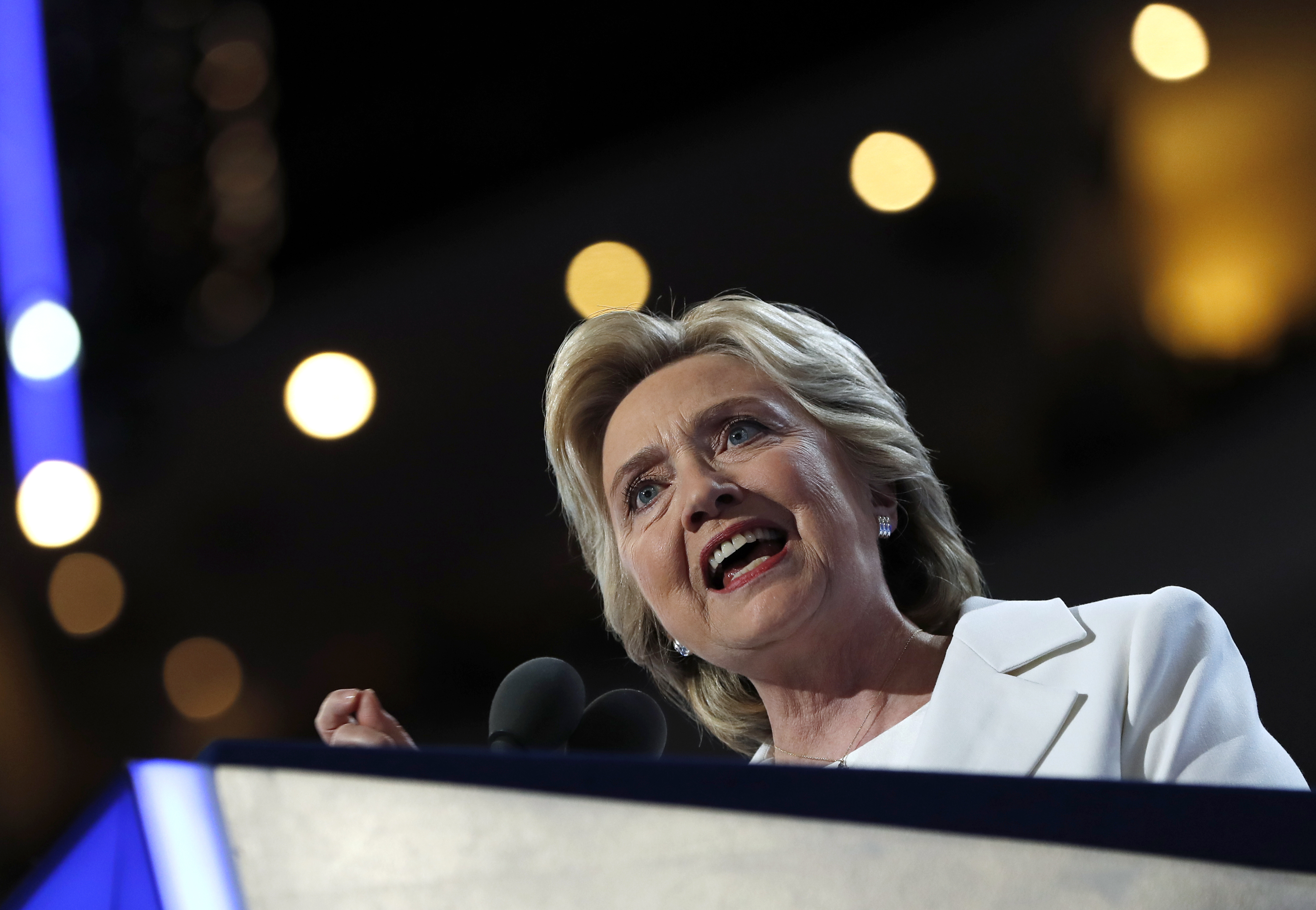 Democratic presidential nominee Hillary Clinton speaks. Photo / AP