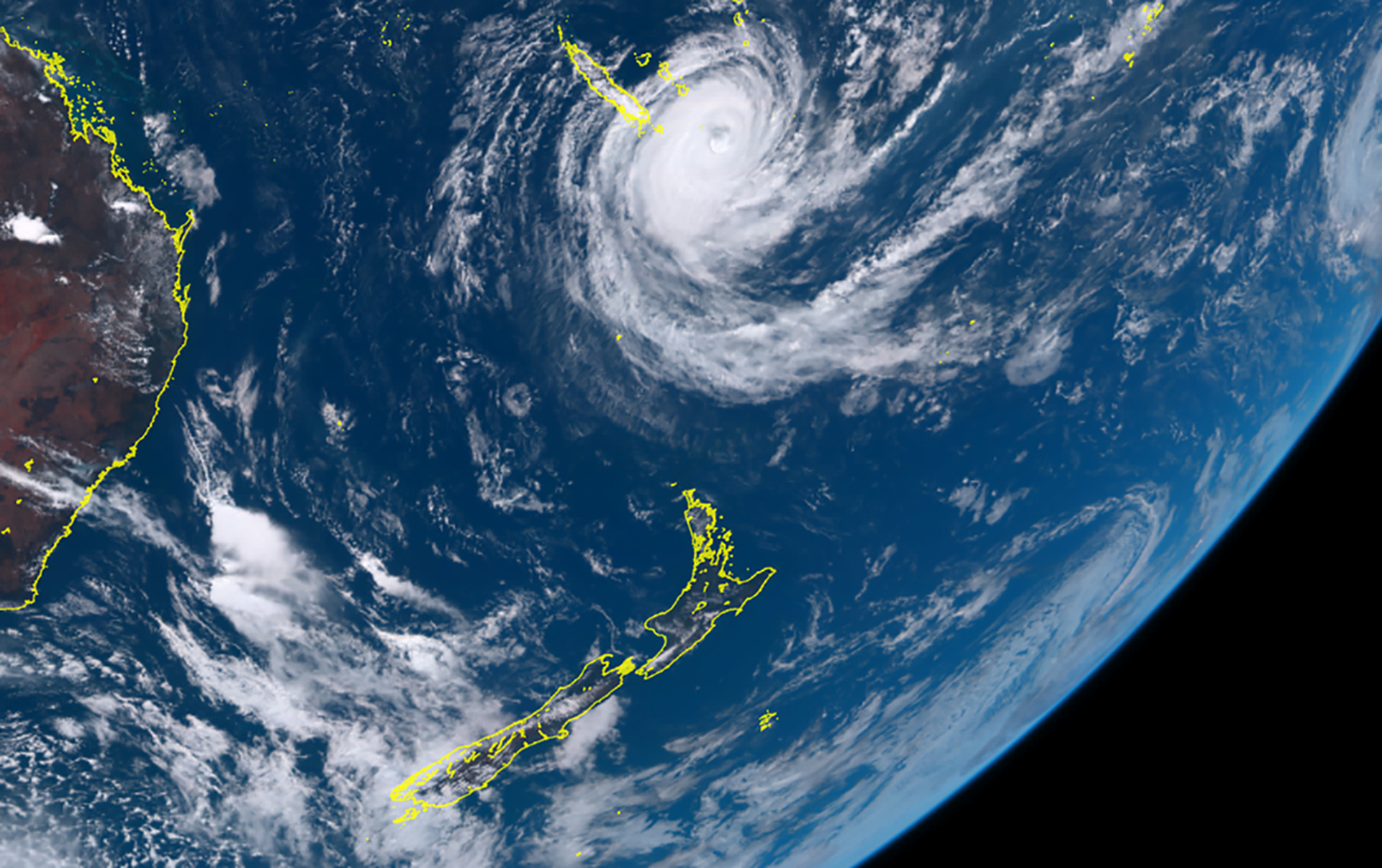 Tropical Cyclone Gita, seen here via satellite on February 18, 2018, destroyed more than 170 homes in the Pacific and caused flooding across New Zealand. Image / JMA