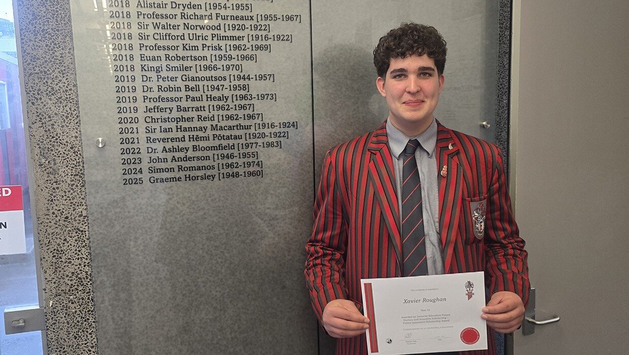 Xavier Roughan (15) is  studying at Cambridge University after winning a scholarship for his idea about a new treatment for dairy cows.