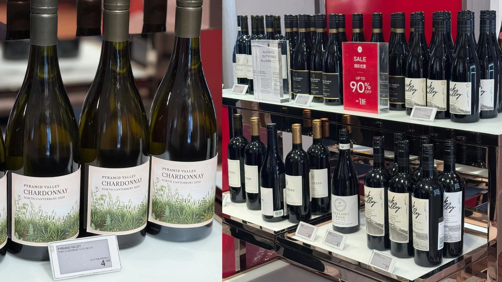 DFS Galleria Auckland last day sale – discounts on wine. Photo / DFS New Zealand Instagram