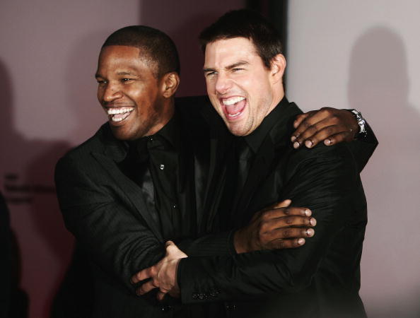 Actors Tom Cruise (R) and Jamie Foxx, 2004 in Venice, Italy. Photo / Getty 