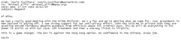 The email Kim Dotcom was planning on producing at the Moment of Truth event in 2014.