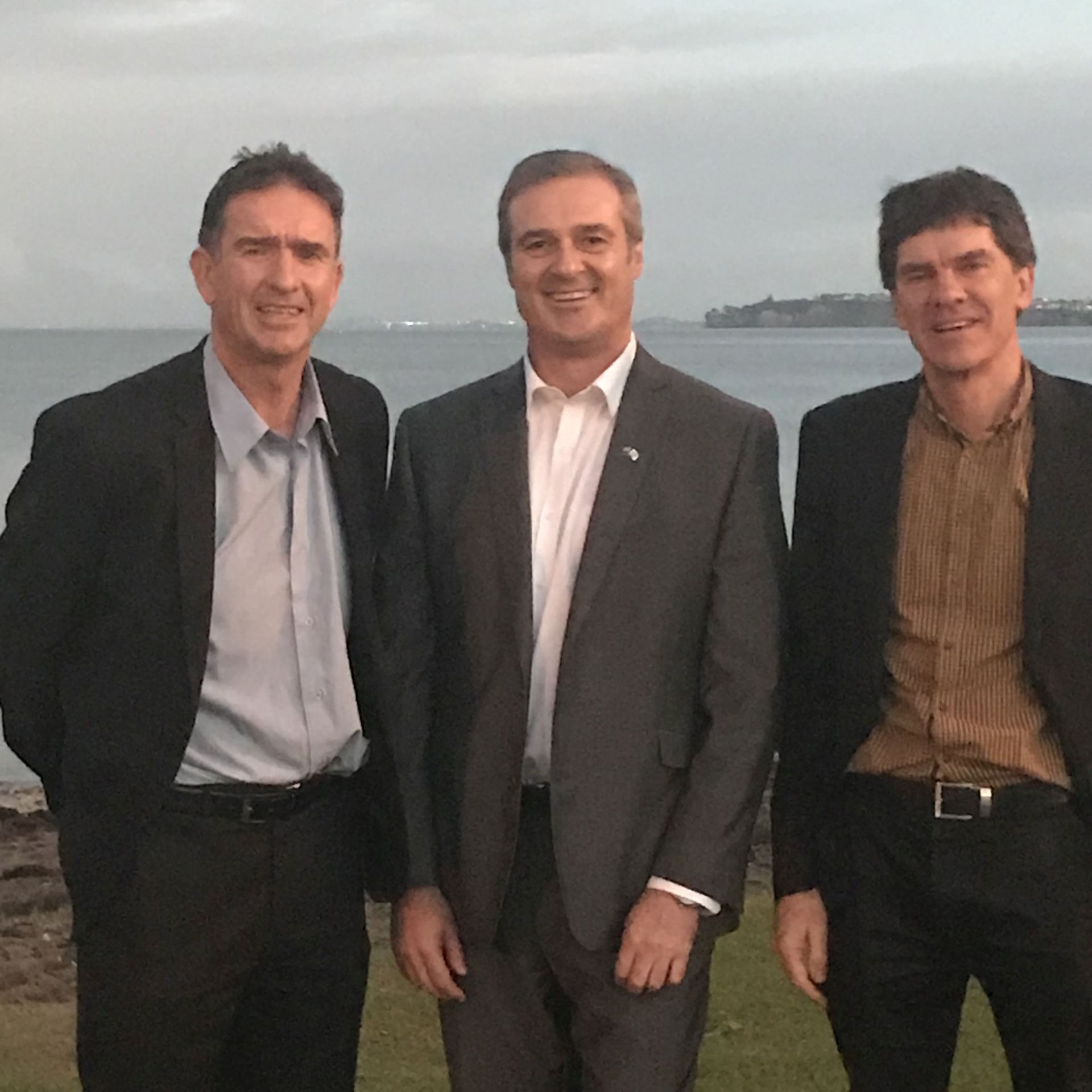 Councillors John Watson (left) Greg Sayers (centre) and Wayne Walker (right) want to retain car parking in the sales process. Photo / Supplied