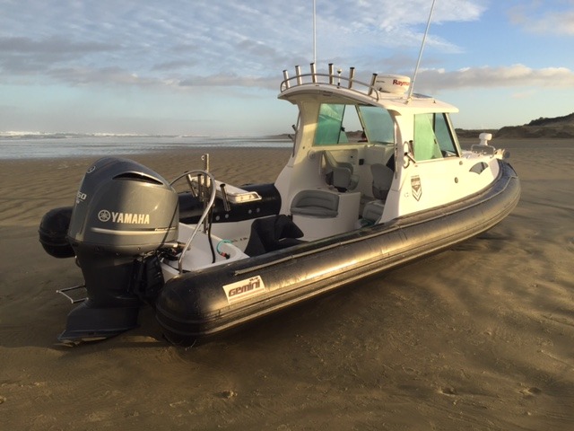 The RHIB abandoned high and dry on 90 Mile Beach was the first clue. Photo / Northland Age