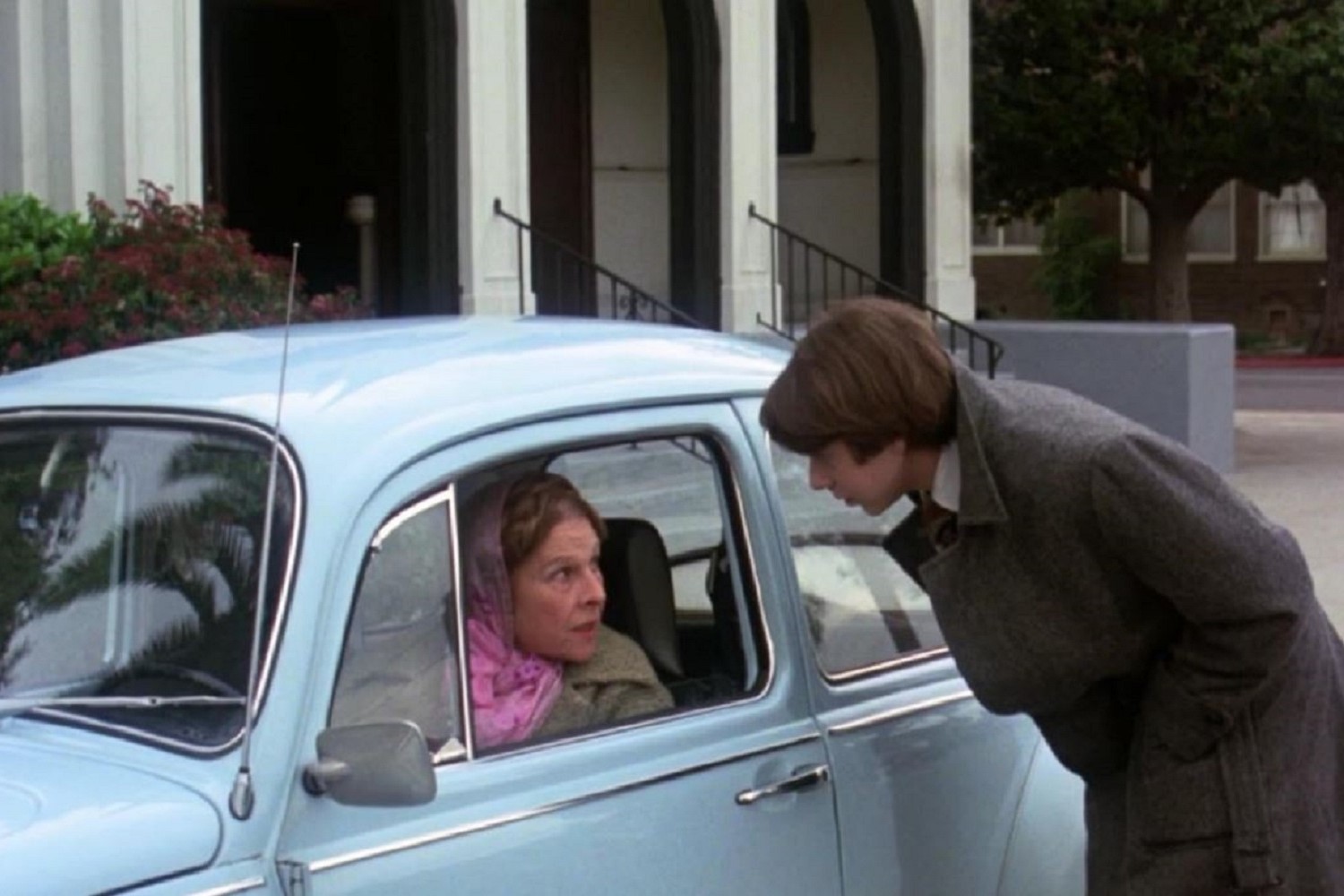 Ruth Gordon and Bud Cort in Hal Ashby's Harold and Maude (1971).