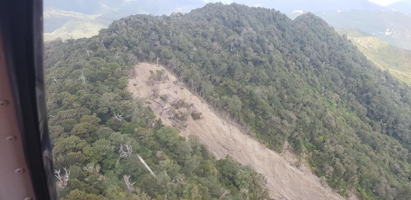A massive slip in the Raukumara Conservation Park highlights the environmental challenges facing the East Coast forest north of Gisborne. Photo / Graeme Atkins