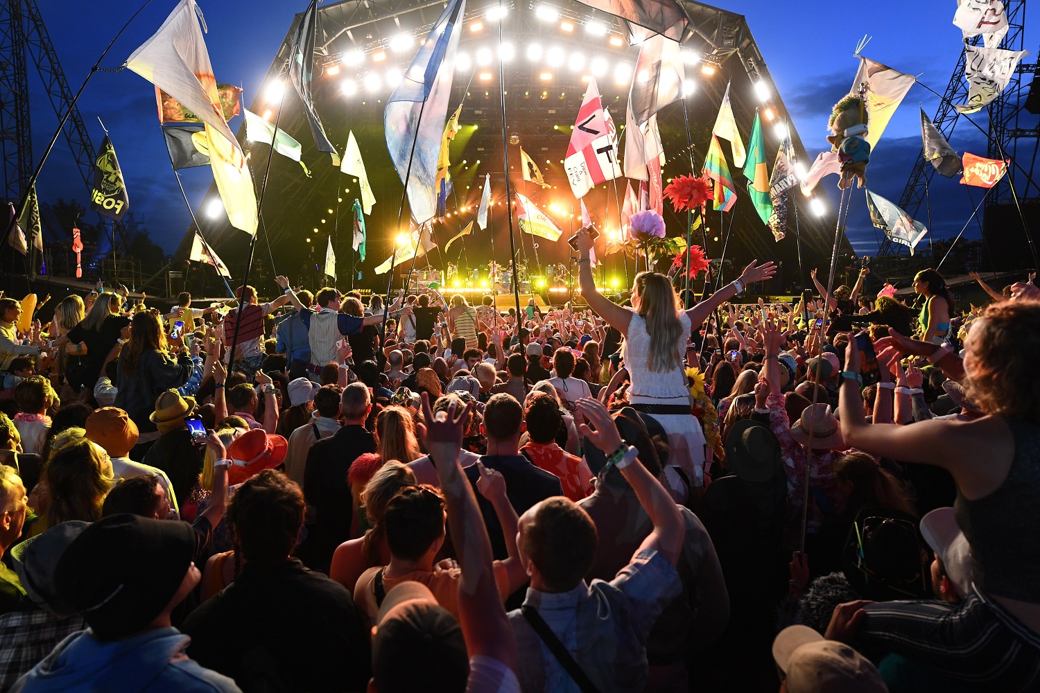 Coldplay entertaining the crowd at this year's  Glastonbury Festival. The event will not go ahead next year, during its traditional “fallow” year to allow the land to recover. Photo / Getty Images