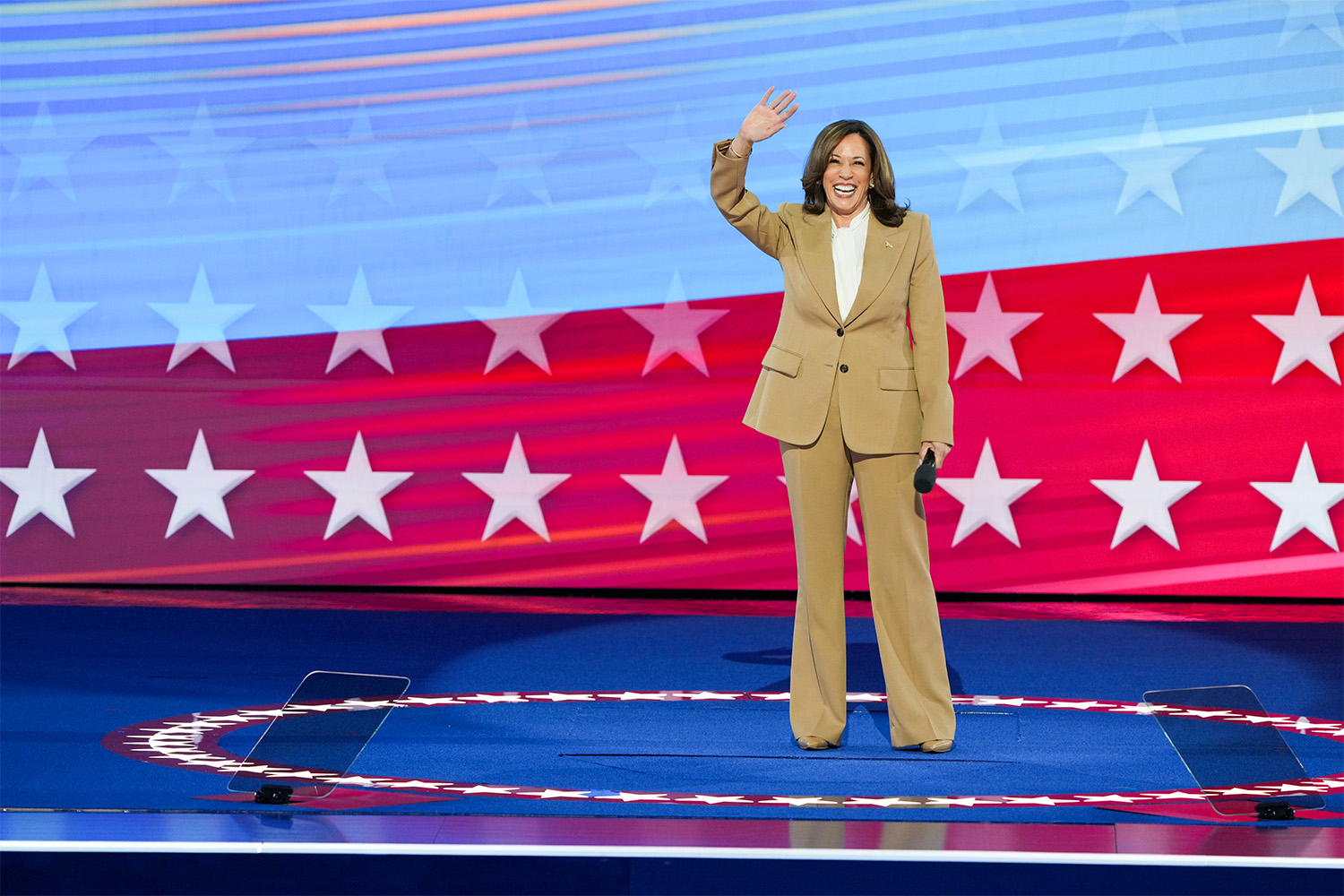 Vice-President Kamala Harris on the first day of the Democratic National Convention in Chicago. Photo / New York Times