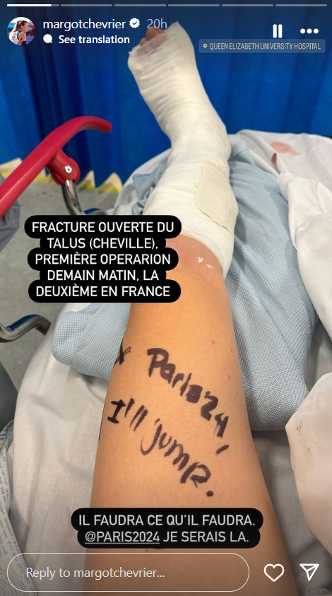 French pole vaulter Margot Chevrier suffers horror ankle break at