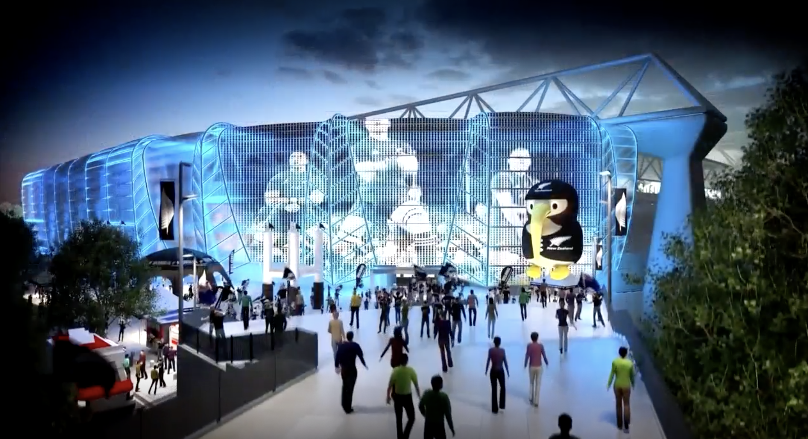 A pedestrian promenade would link Kingsland station with a new entrance of Eden Park. Image / Eden Park Trust