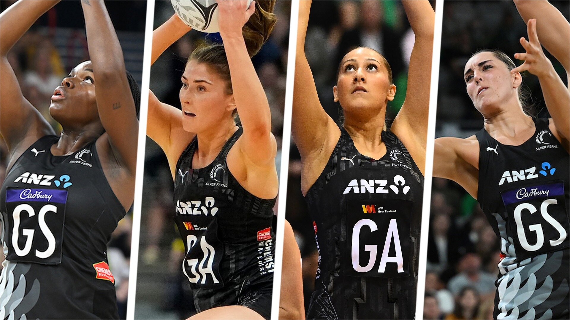 The New Zealand shooting options (from left): Grace Nweke, Georgina Heffernan, Amelia Walmsley and Martina Salmon. Photos / Photosport