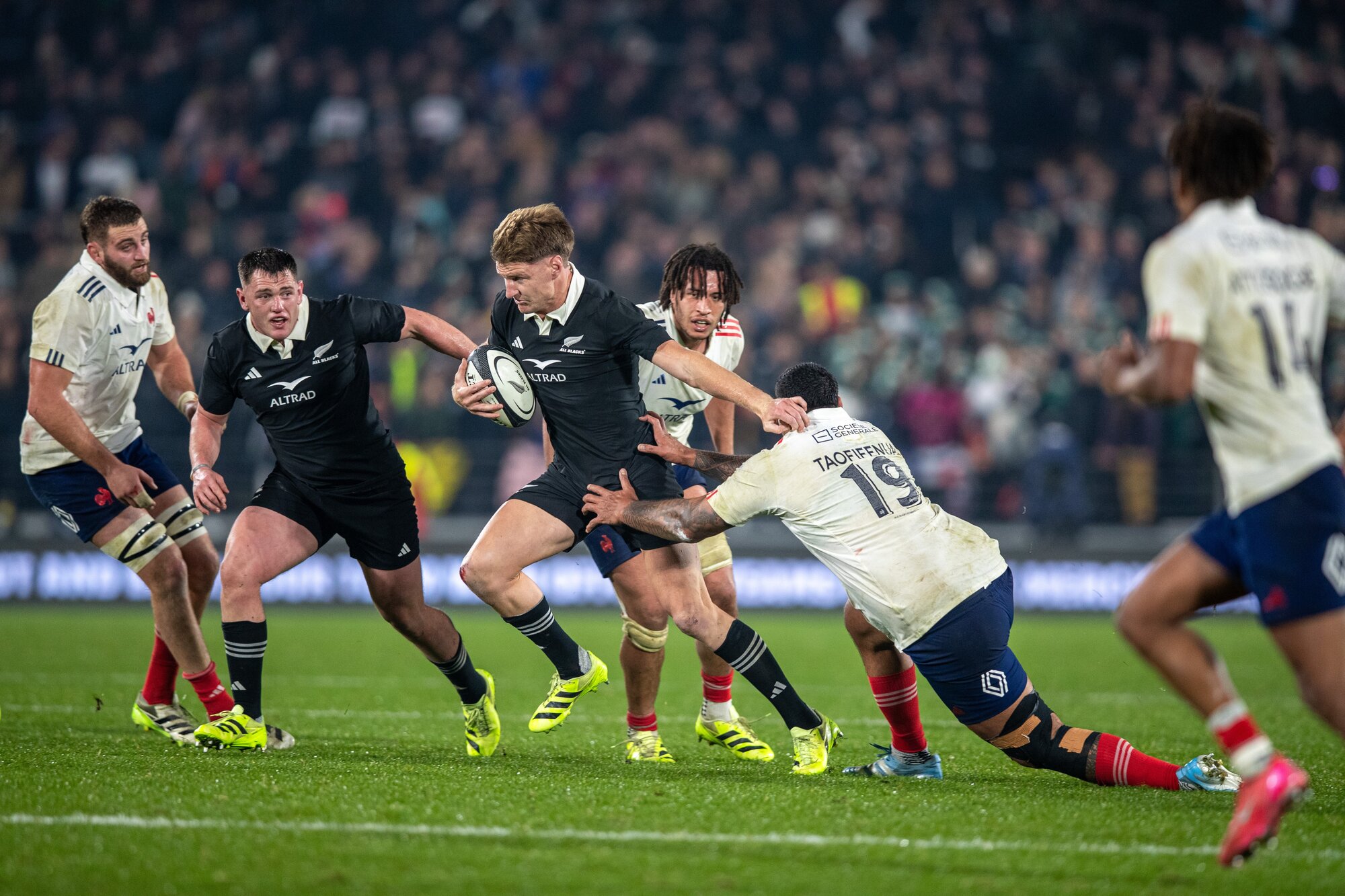 Jordie Barrett in action against France in July. Photo / Alyse Wright